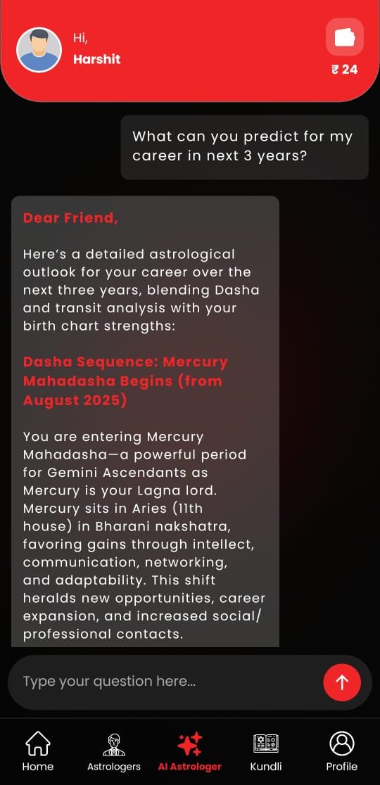 AI Astrologer Chat Interface