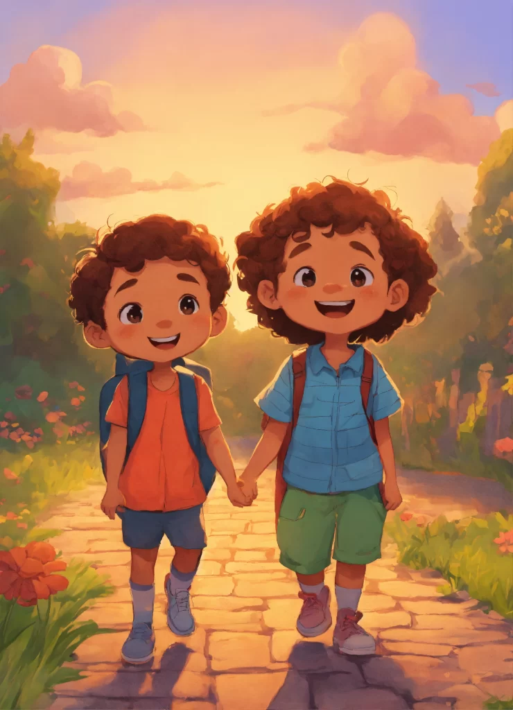 Two friends walking together